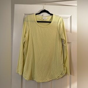 Soma Light Yellow Long Sleeve Blouse